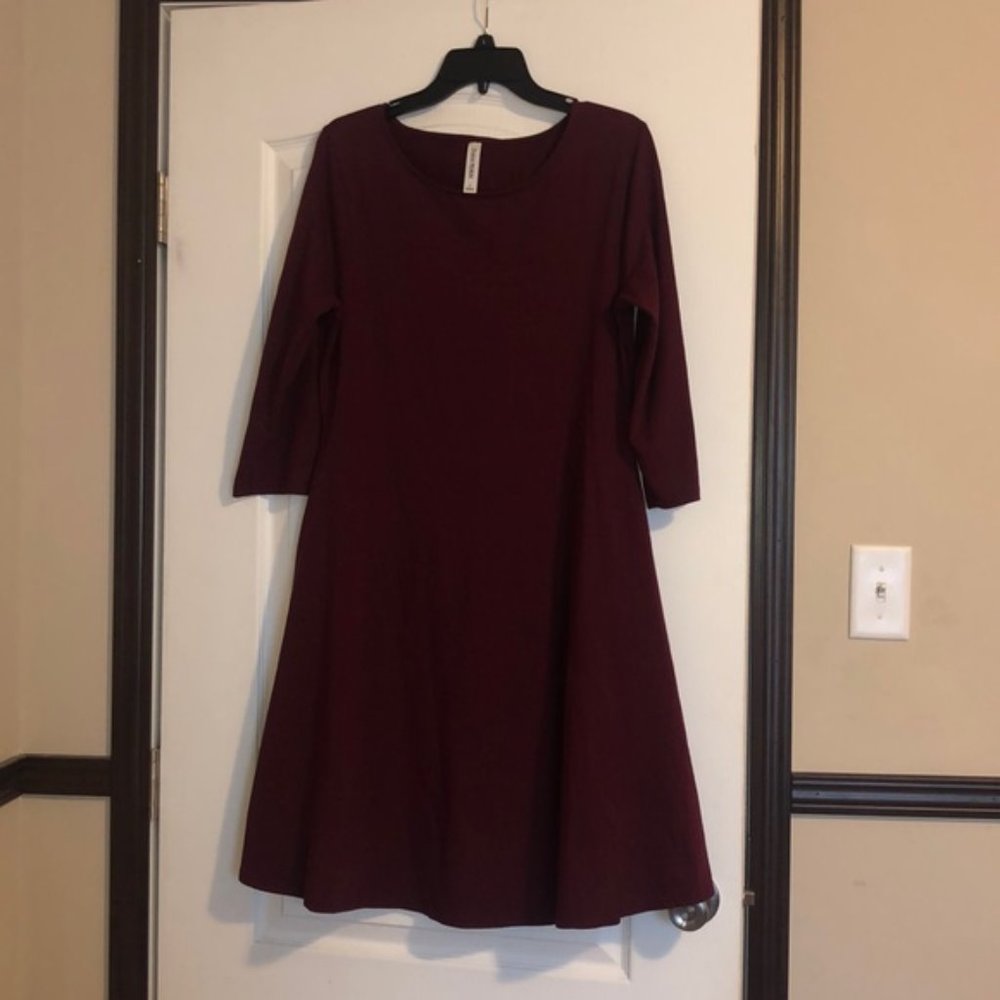 Burgandy A-line dress